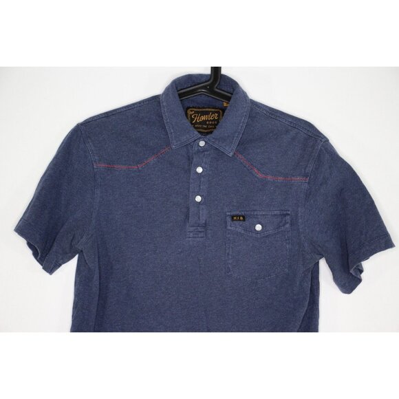 Howler Bros. Brothers Mens Small Western Style Pearl Snap Polo Shirt L543 - Picture 2 of 4